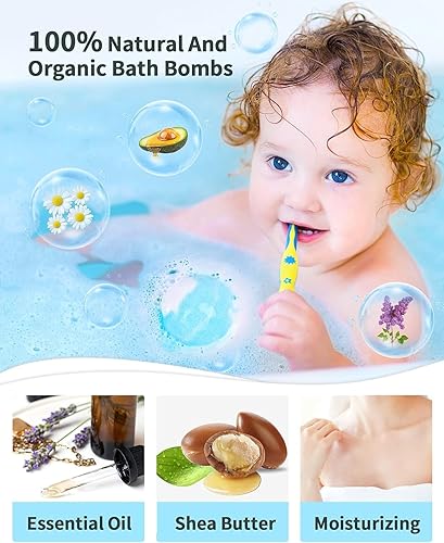 Miniatura 6 de Bombas de baño iluminadas con sorpresa en el interior, juego de regalo natural XL de 4.23 onzas, 6 con aceites esenciales, bombas de baño grandes