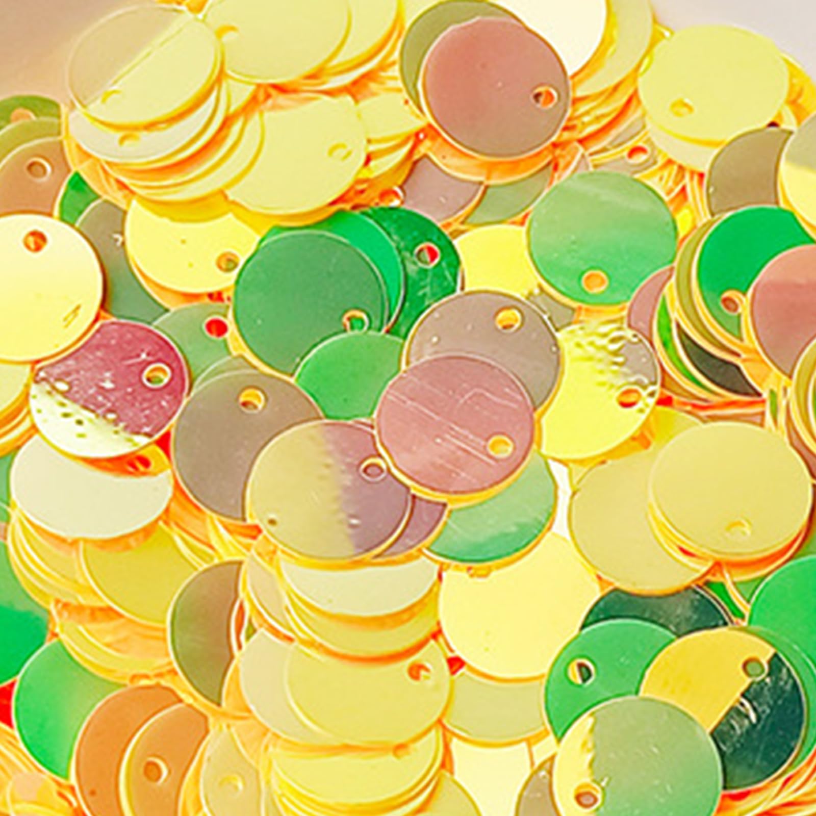 Flat Round Sequin Paillettes, Plastic Loose Sequins, Yellow Shiny Sequins Iridescent Spangles for Crafts Scrapbooking