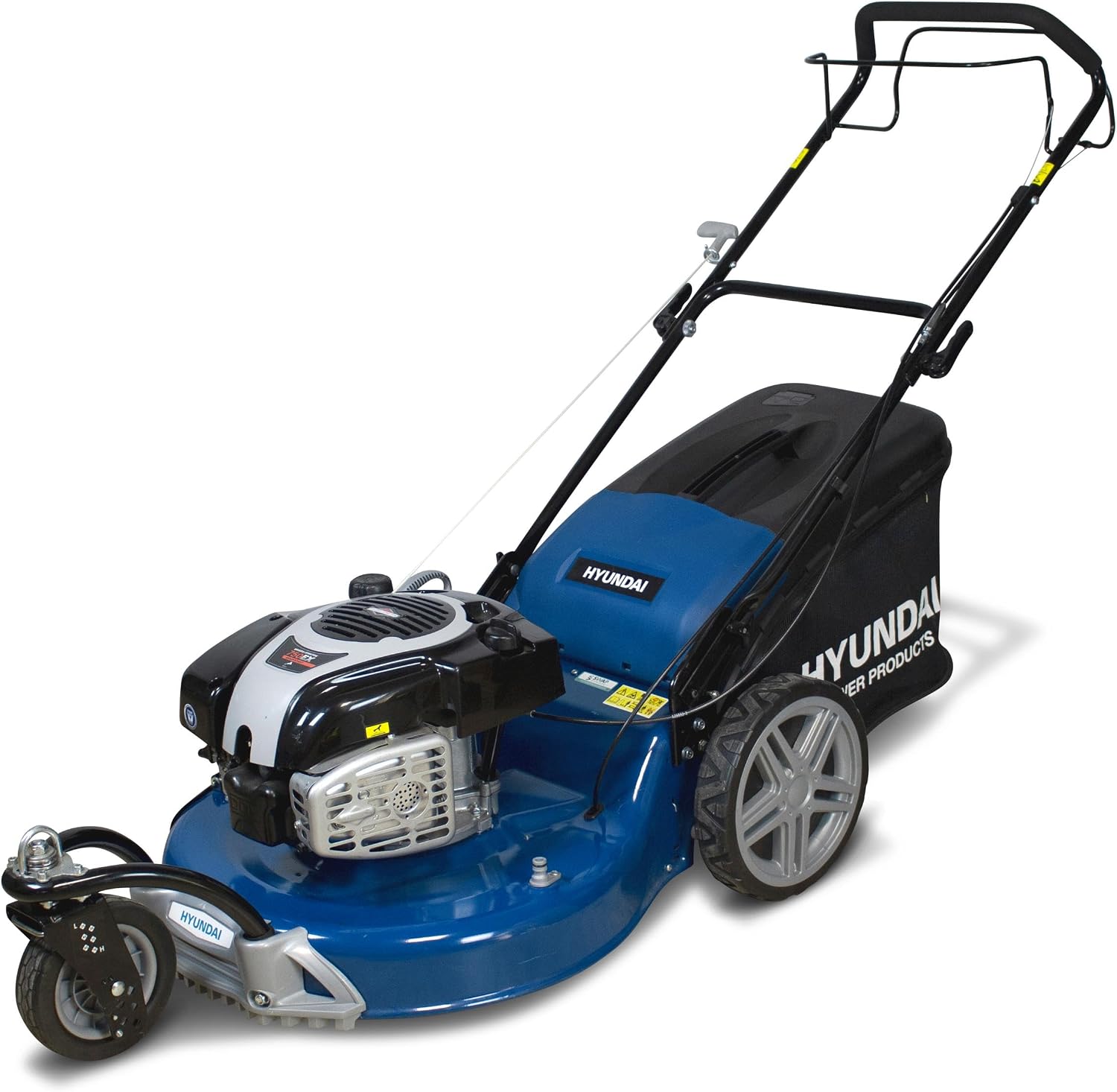 HYUNDAI - Tondeuse Thermique Roue(s) pivotante(s) - Auto-tractée 161 cm³ 56 cm - démarrage Manuel avec Lanceur - Moteur Briggs&STATTON DOV750EX - Mulching - Bac de ramassage 75 L - HTDT561BSRP — vue 2
