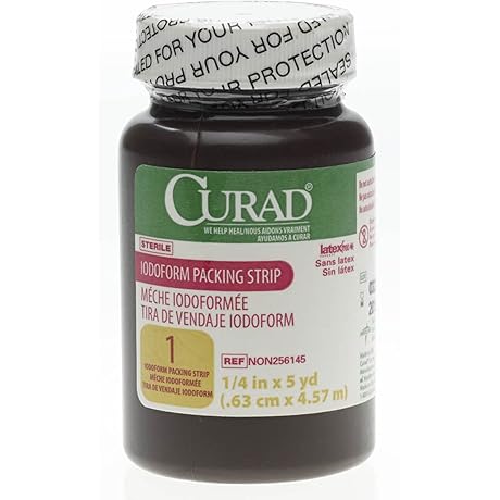 Medline Curad Non-Sterile Iodoform 1/4&quot; x 5 Yd Packing Strips - 2 Pack [NON256145H]