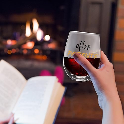 Miniatura 4 de Dsekoxi Regalos para enfermeras, antes de pacientes, después de pacientes, taza de café de 11 onzas y juego de copas de vino sin tallo de 18 onzas,