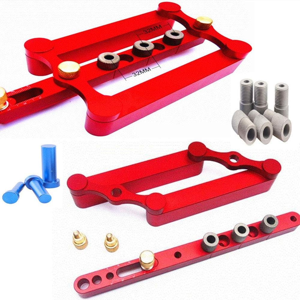 SagaSave 2 Colors Optional Woodworking Hole Puncher Locator Self Centering Doweling Jig Drill Guide for Straight Holes Wood Panel Hole Puncher Locator Woodworking Joints Tool 6mm 8mm 10mm(Blue)