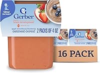 Gerber 2nd Foods Apple Strawberry Blueberry Mixed Cereal Baby Food, 4oz Tubs, 16-Pack for Nutrient-Rich Meals