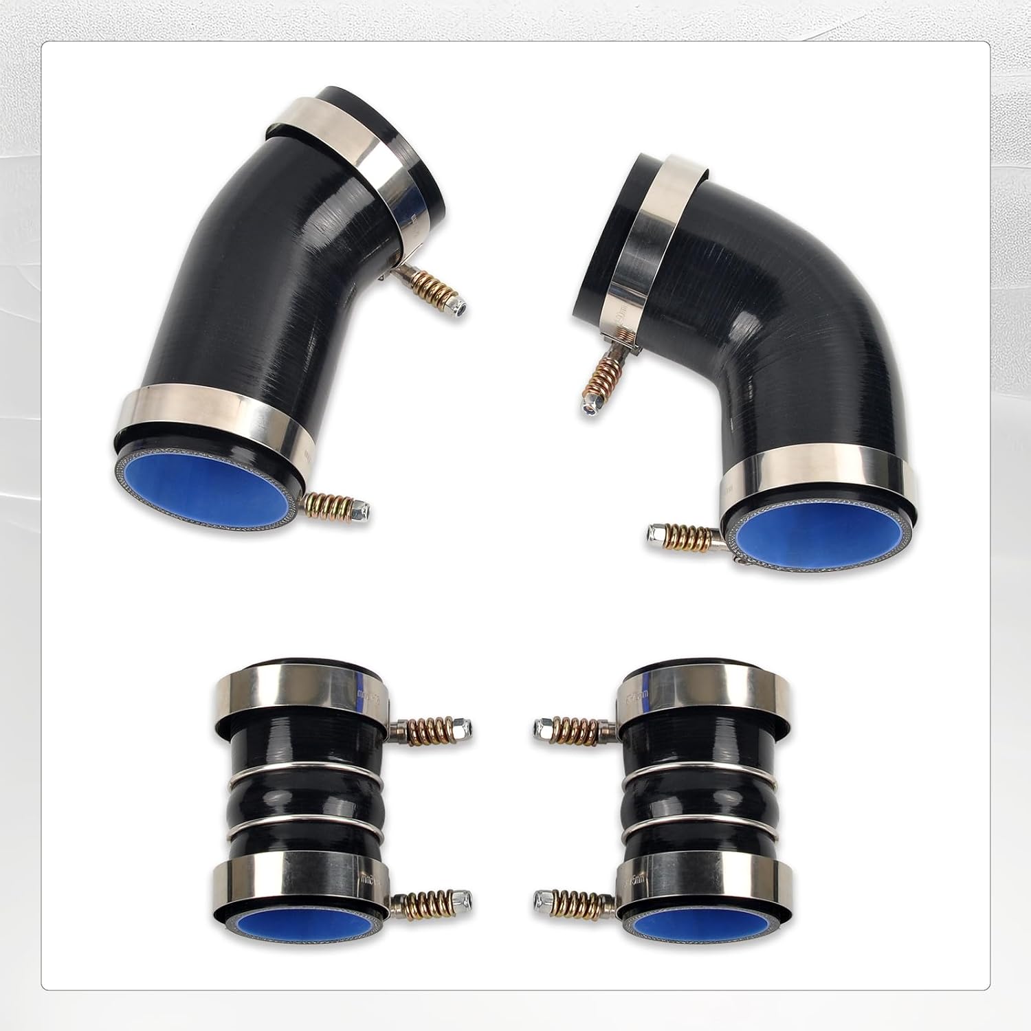 Heavy Duty Silicone Intercooler Boot Kit Compatible with 2004-2005 Chevrolet GMC 6.6L Duramax LLY Black