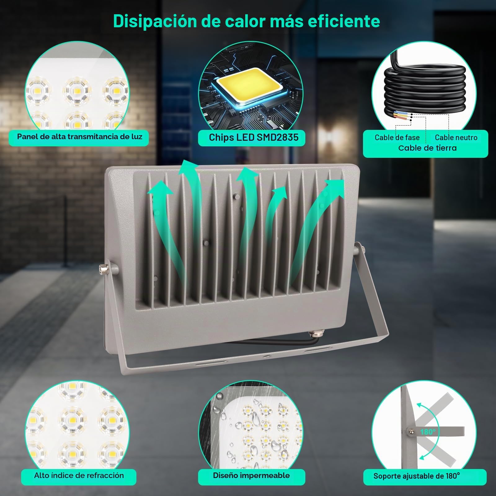 Foco Proyector LED 400W, Super Brillante Blanco Frío Luz de Seguridad LED IP66 Impermeable Potente Luces LED Floodlight Exterior, Focos LED Exterior para Casa, Garaje, Patio, Terraza, Campo