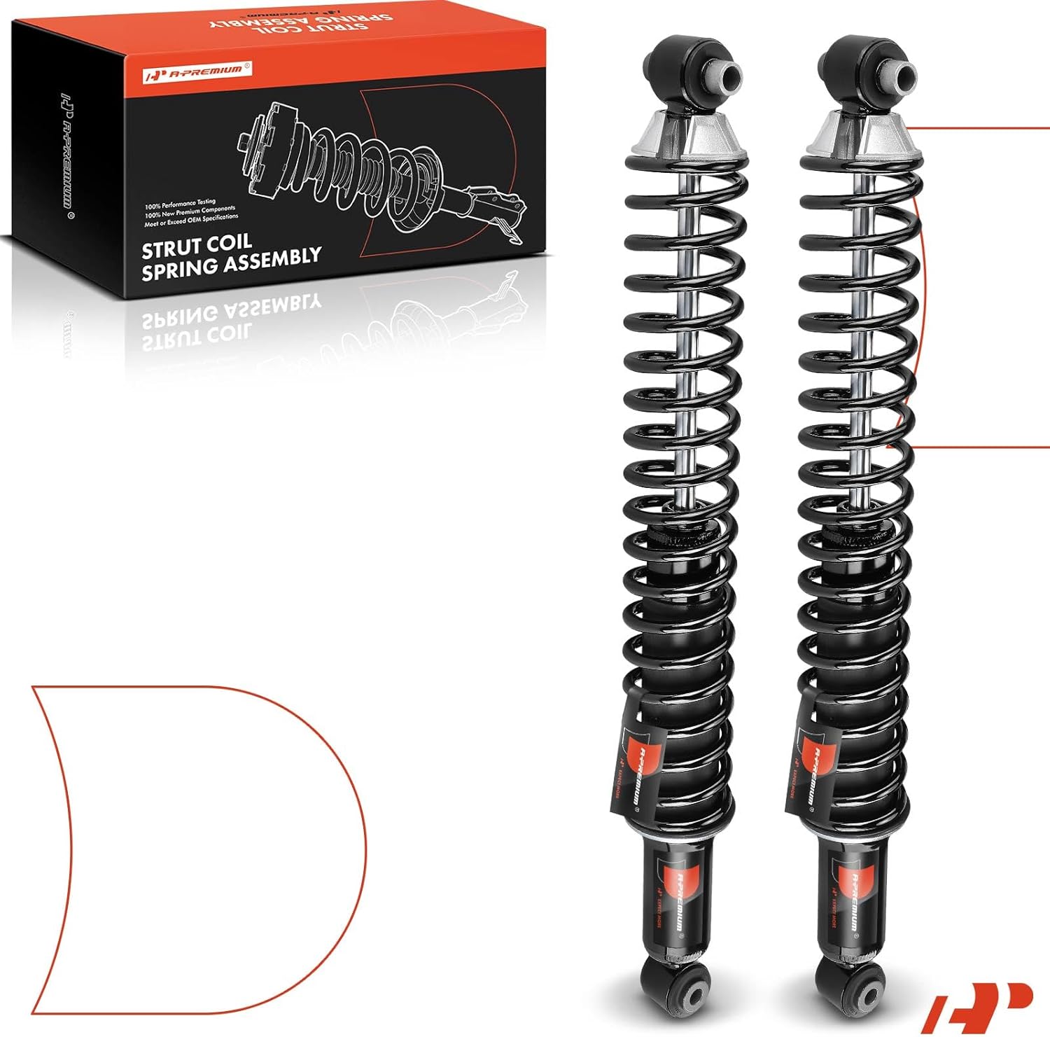 A-Premium Rear Load Adjusting Shock Absorber Compatible with Ford Transit-150 Transit150 2015-2024, 2-PC Set