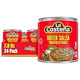 La Costeña Green Salsa Verde - Mild Tomatillo Salsa Verde - Tomatillo Sauce for Mexican Food, Green Enchilada Sauce, Guacamole Seasoning, Fajita, Street Taco Seasoning - 7.8oz, 24 Pack Cans