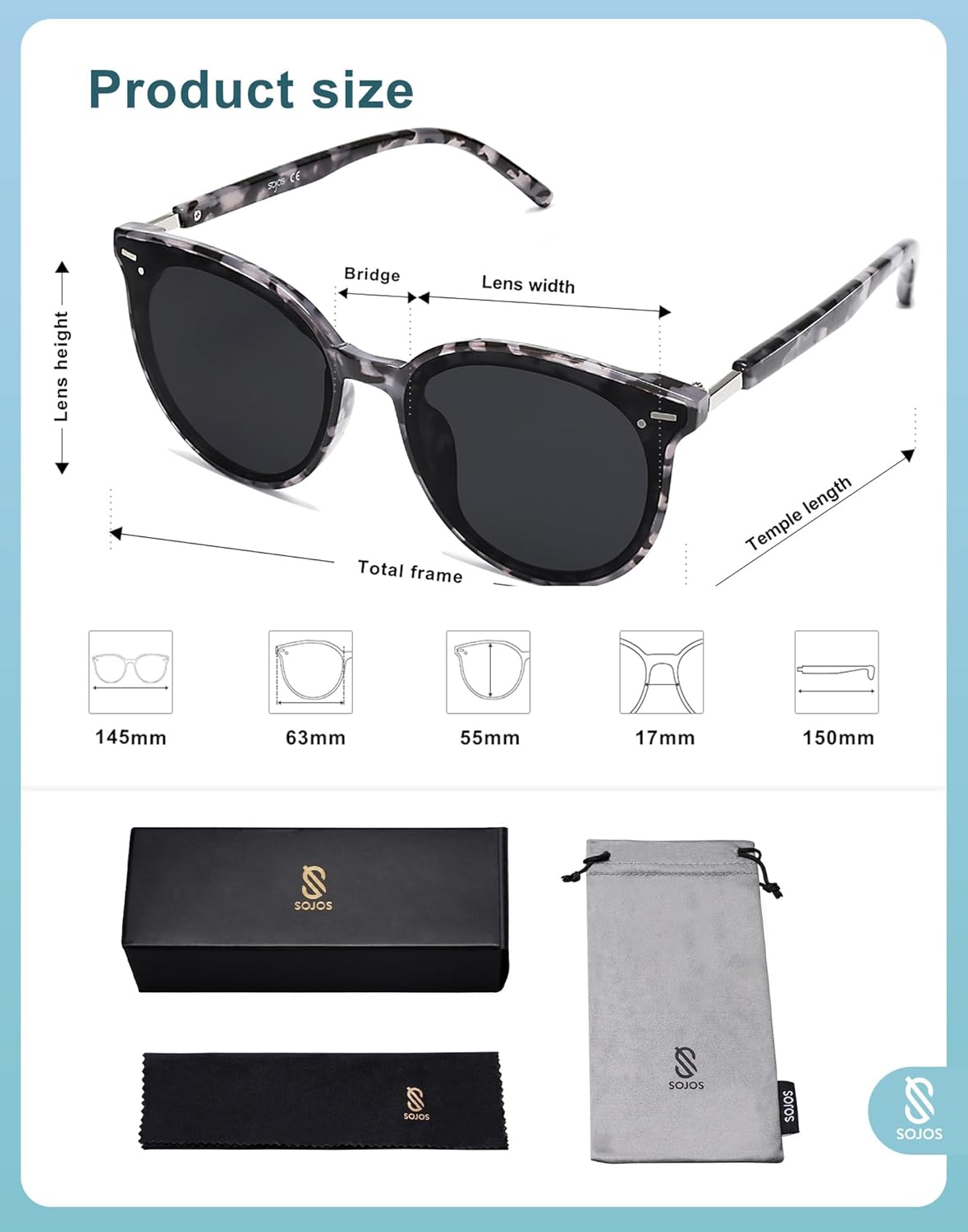 SOJOS Sunglasses Womens Trendy 2025 Classic Round Retro Vintage Shades Large Frame Sunnies SJ2067 - Image 5