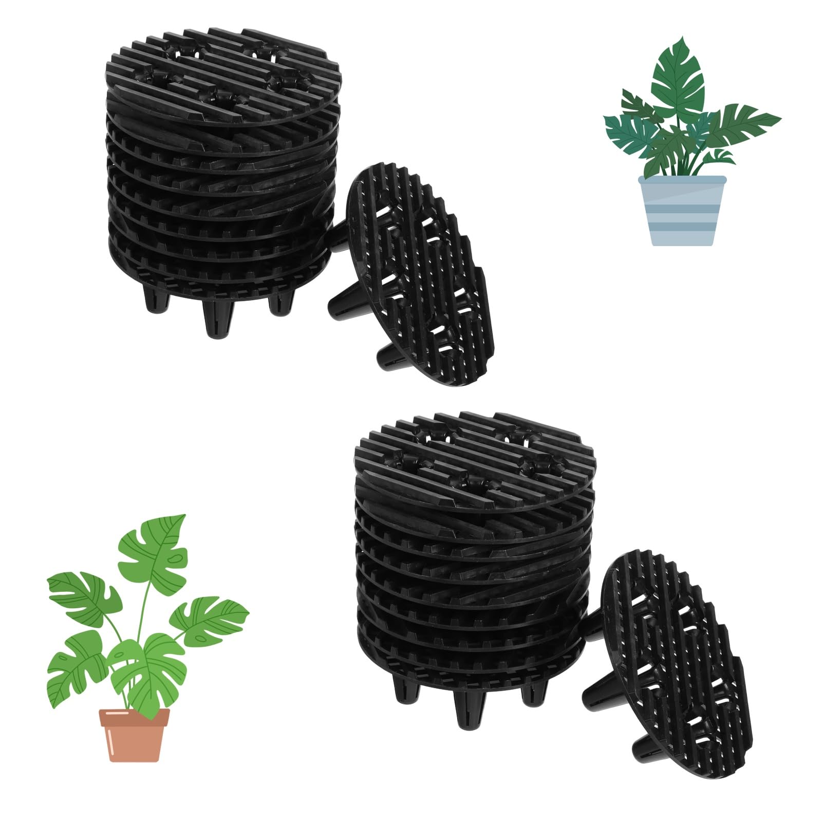 SOYUZERISH 10/20Pcs Plastic Plant Pot Risers Inserts 10Cm Round Flower Pot Feet Supports for Indoor and Outdoor Pot Feet to Prevent Root Rot and Airflow
