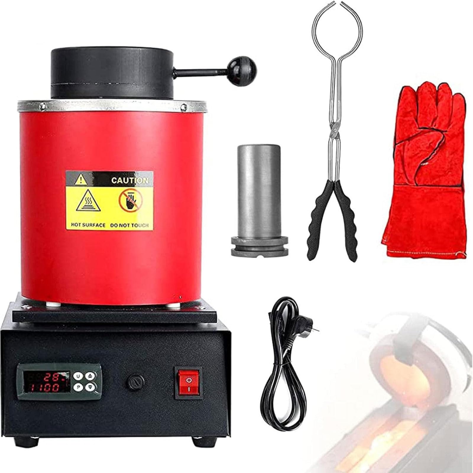 Horno de fusión digital con kit de fundición de metal de 1150 ℃