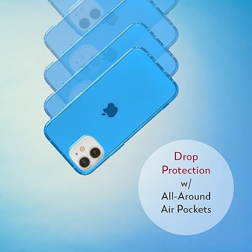 Miniatura 6 de SteepLab Funda con resaltador de neón para iPhone, funda Grippy Jelly con bolsillos protectores de aire (azul celeste, iPhone 12 y iPhone 12 Pro)