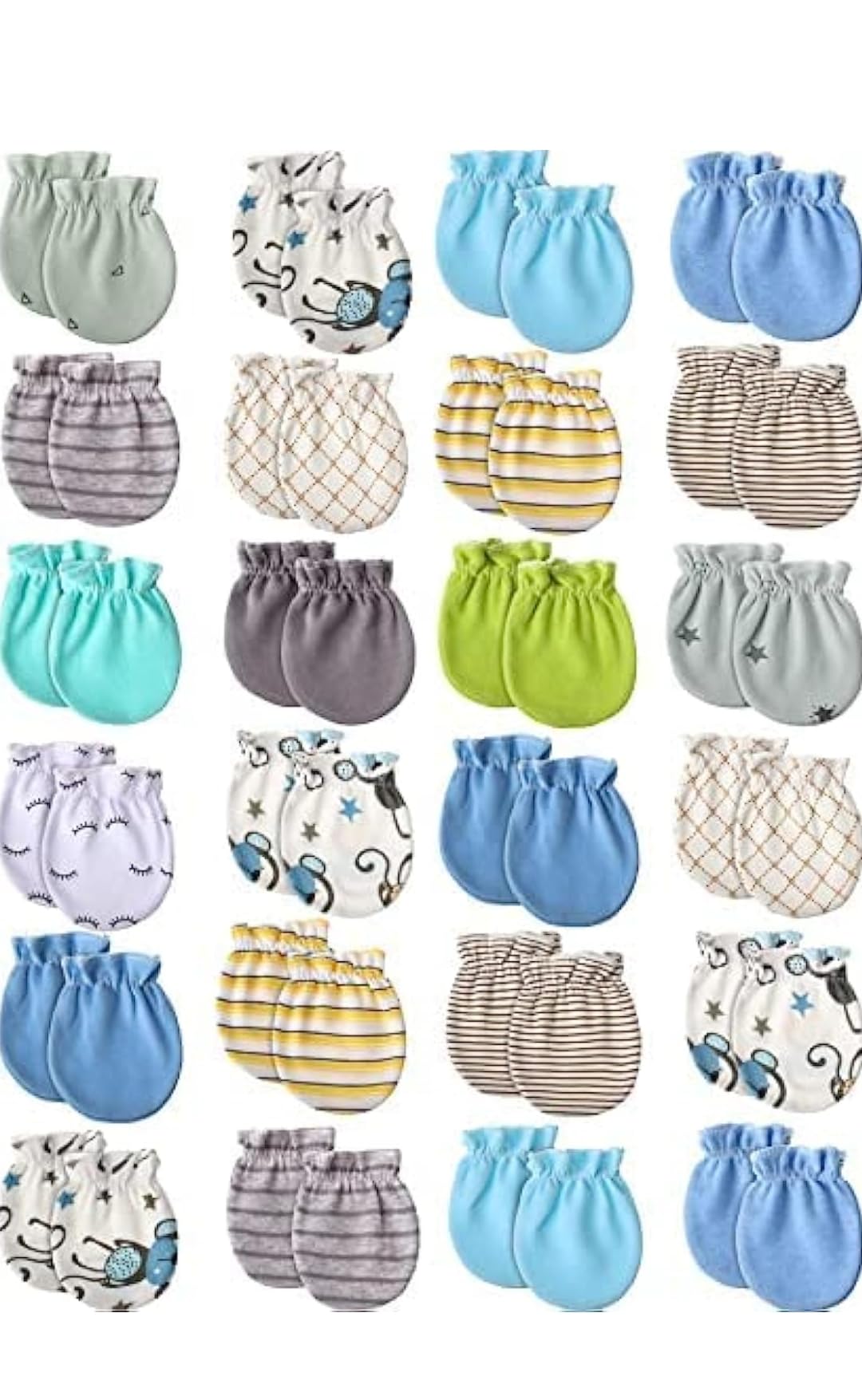 The Baby CRY Newborn Premium Cotton Housiry Mittens Set/Hand Gloves (0-6 months, pack of 4)