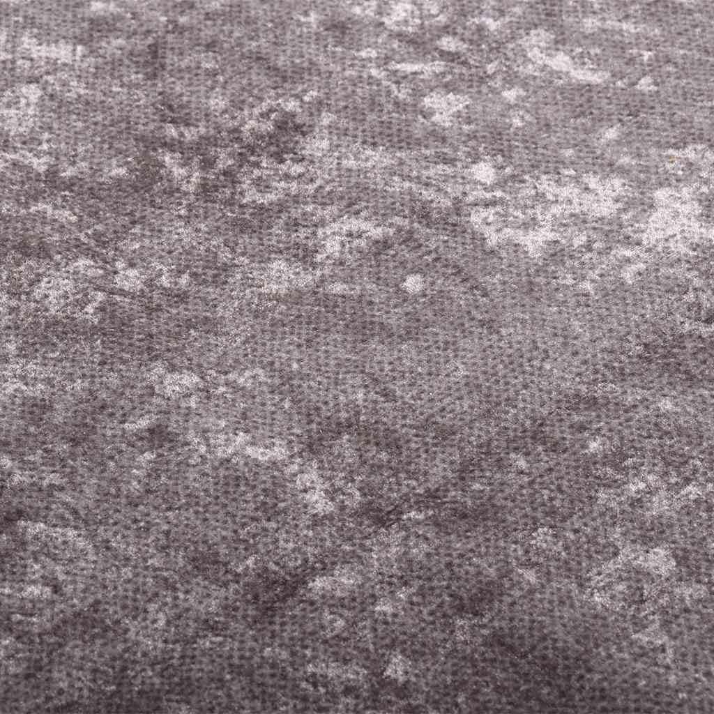 Teppich Waschbar 80x150 cm Grau Weicher Samtteppich Wohnzimmer