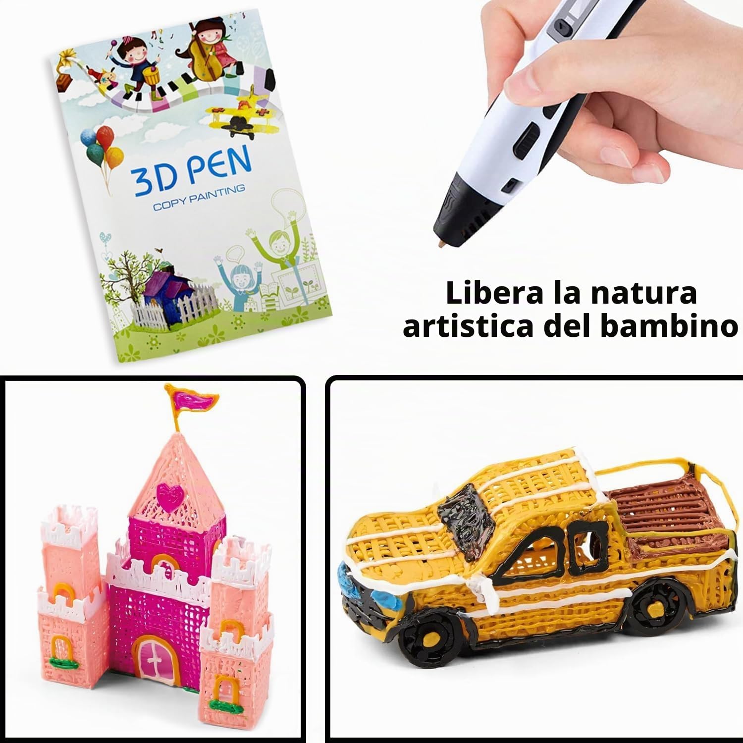 Modello di disegno con penna 3D - Libro di stampa PLA 1,75 mm - 40 motivi senza penna