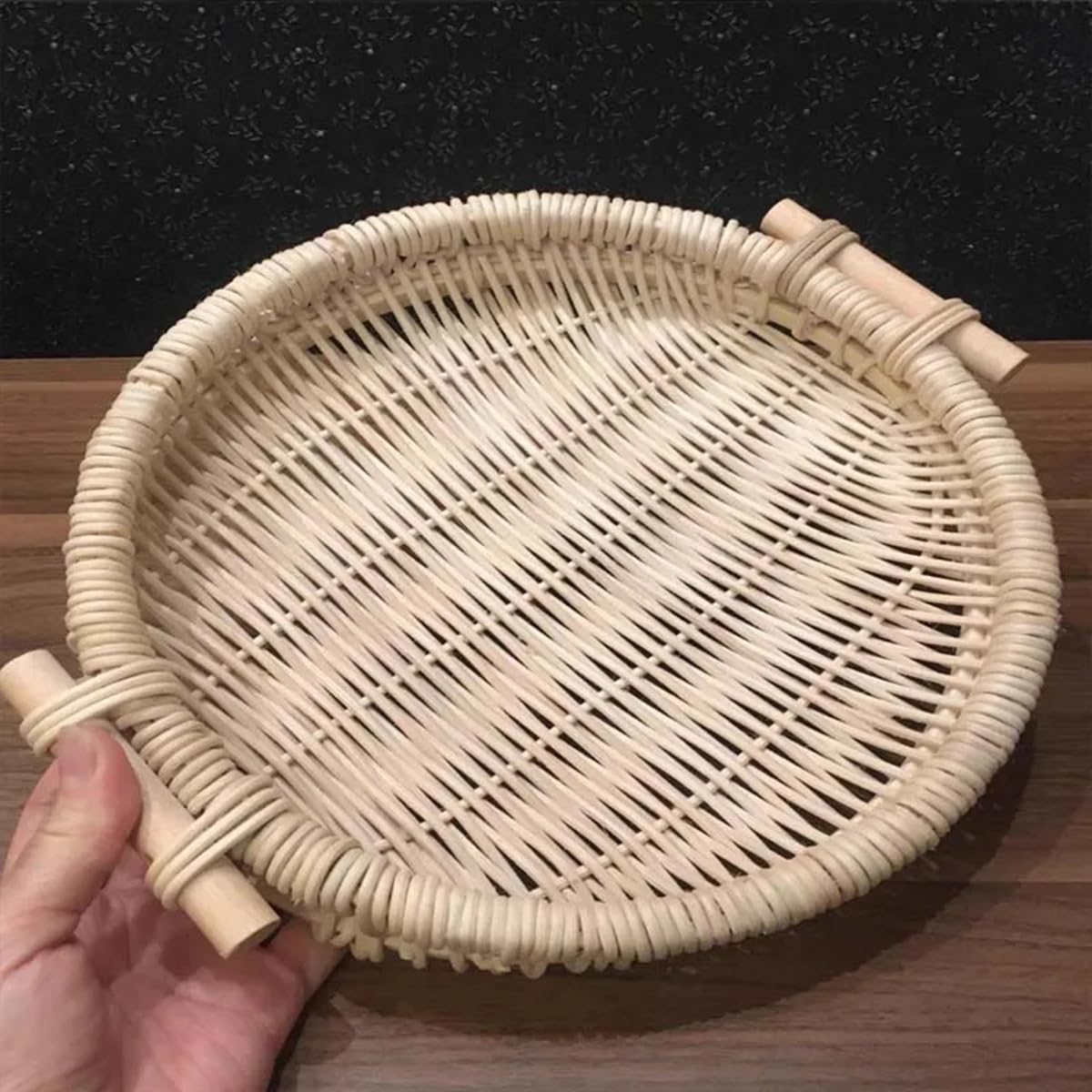 2.5mm Tejido de Cinta de caña Redonda Natural de 32,8 pies/Rollo, Material de Tejido de Cinta de ratán Natural indonesio para reparación de Muebles y artesanías