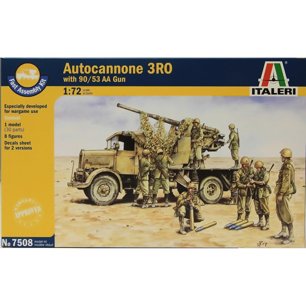 Italeri 7508 - Autocann.3 Ro W/90/53aa Gun - Fast Assembly (1 Pcs) Model Kit Scala 1:72