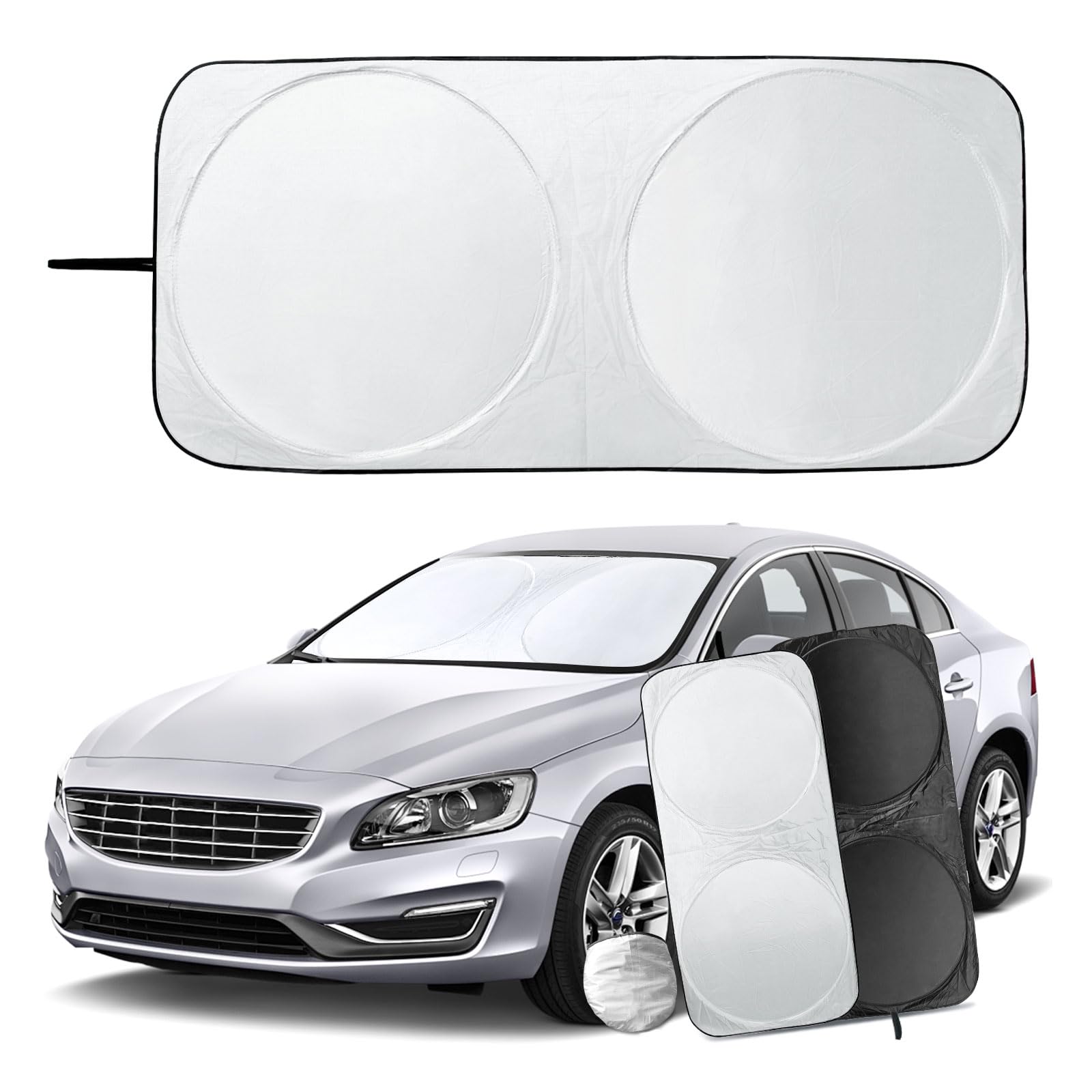 Parasol Delantero, de Coche, Protector Solar para Luna Delantera Plegable Sombrilla Resistir a Los Rayos UV Pequeño (150x70 cm)