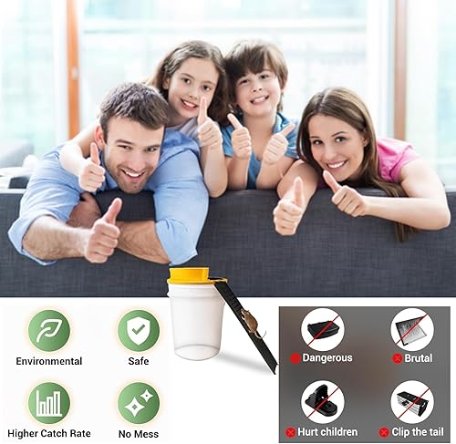 Miniatura 5 de Trampa para cubo de ratón, tapa de cubo de reinicio automático, compatible con 5 galones, eficiente para control de ratas de ratón en interiores y