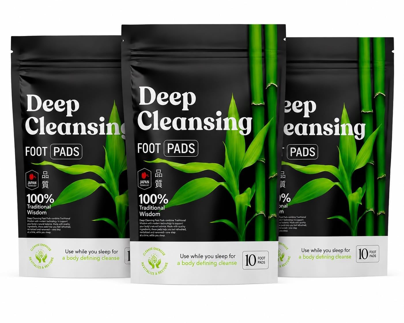 Kiyome Detox Patches, Restores Balance & Wellness, Deep Cleansing Foot Pads, Overnight Toxin Cleanse, 100% Traditional Wisdom, 10 Pads, Set of 3-image-34