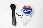 Stone and Clark Mink Oil pour les bottes en cuir, 3.5 oz. avec applicateur polonais de chaussures de crin & Vêtements - Conditionneur en cuir & Protecteur, Imperméabilisation pour les bottes, ceinture, saddle, Gants de baseball, Purse, Sac