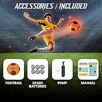 Vista 5 de Light up Soccer Ball,Glow in The Dark Soccerball with LED Lights Pre-Installed-Batteries Included