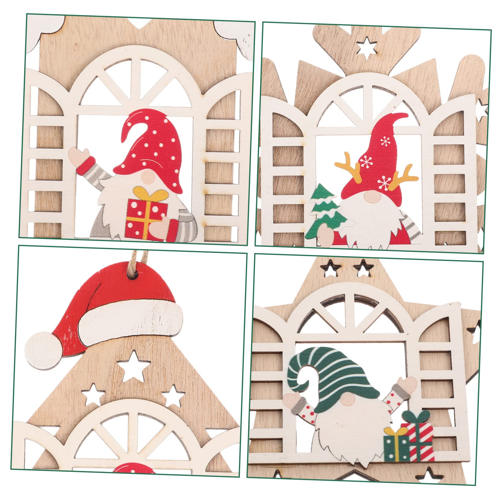 Ciieeo 16 STK Weihnachtsschmuck Christbaumschmuck Zum Aufhängen Weihnachtsbauernhaus Rustikale Verzierungen Hängende Dekoration Für Weihnachten Hängende Weihnachtsverzierung Hölzern