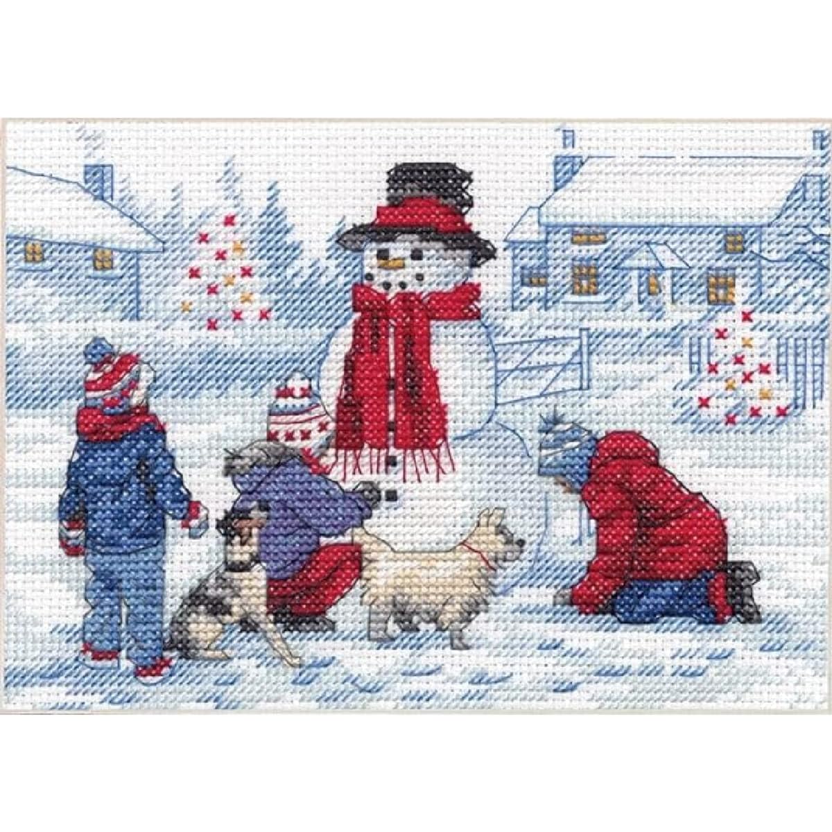 Dimensions Cross Stitch Kit - Building a Snowman