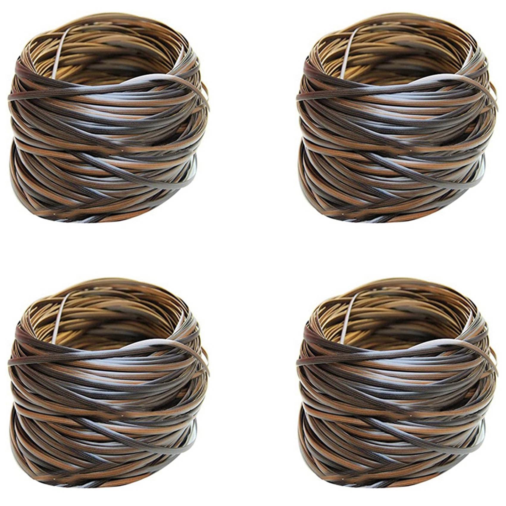 Rotin synthétique plat gradient café 4x pour tricot de meuble