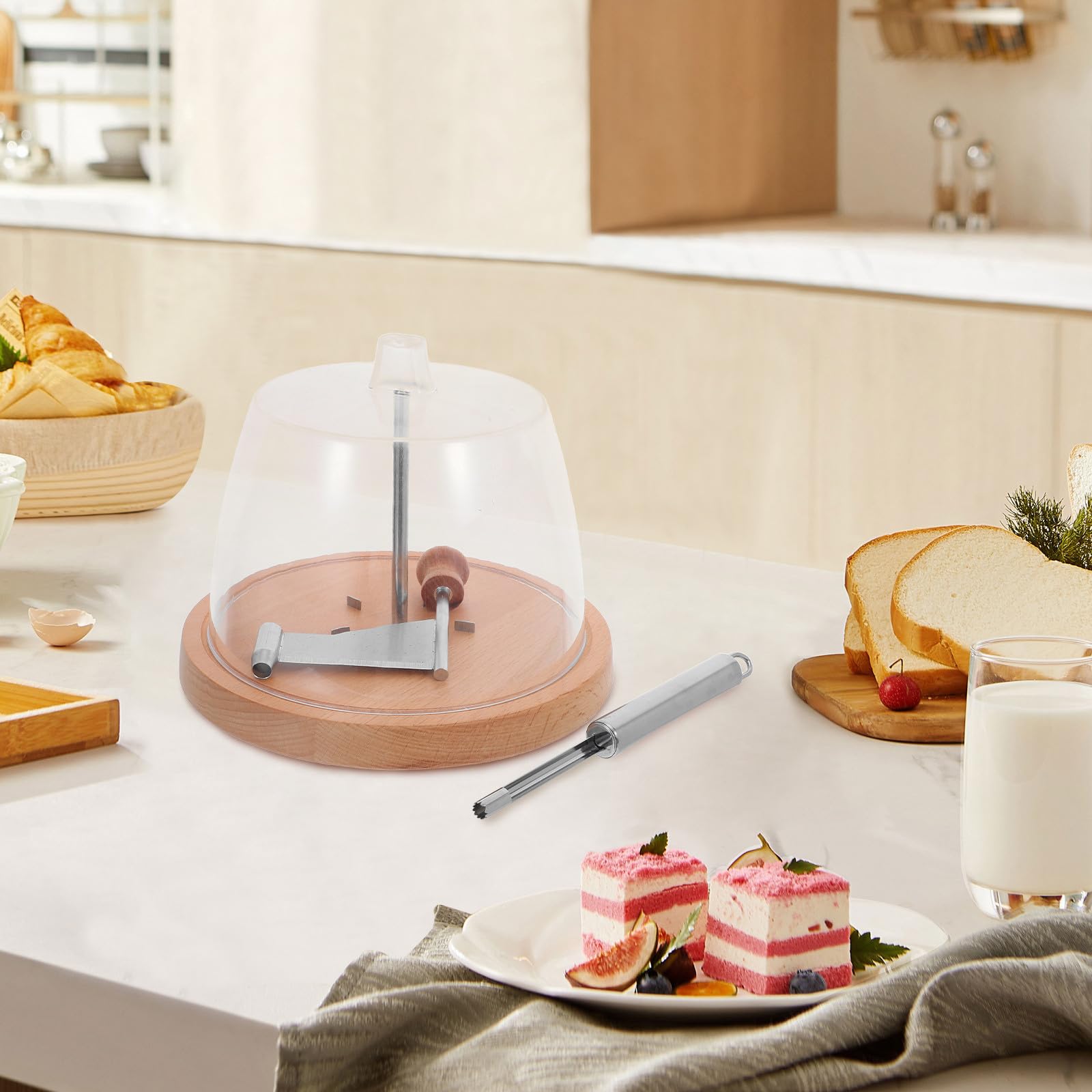 Operitacx Râpe à Fromage Manuelle en Acier Inoxydable avec Couvercle