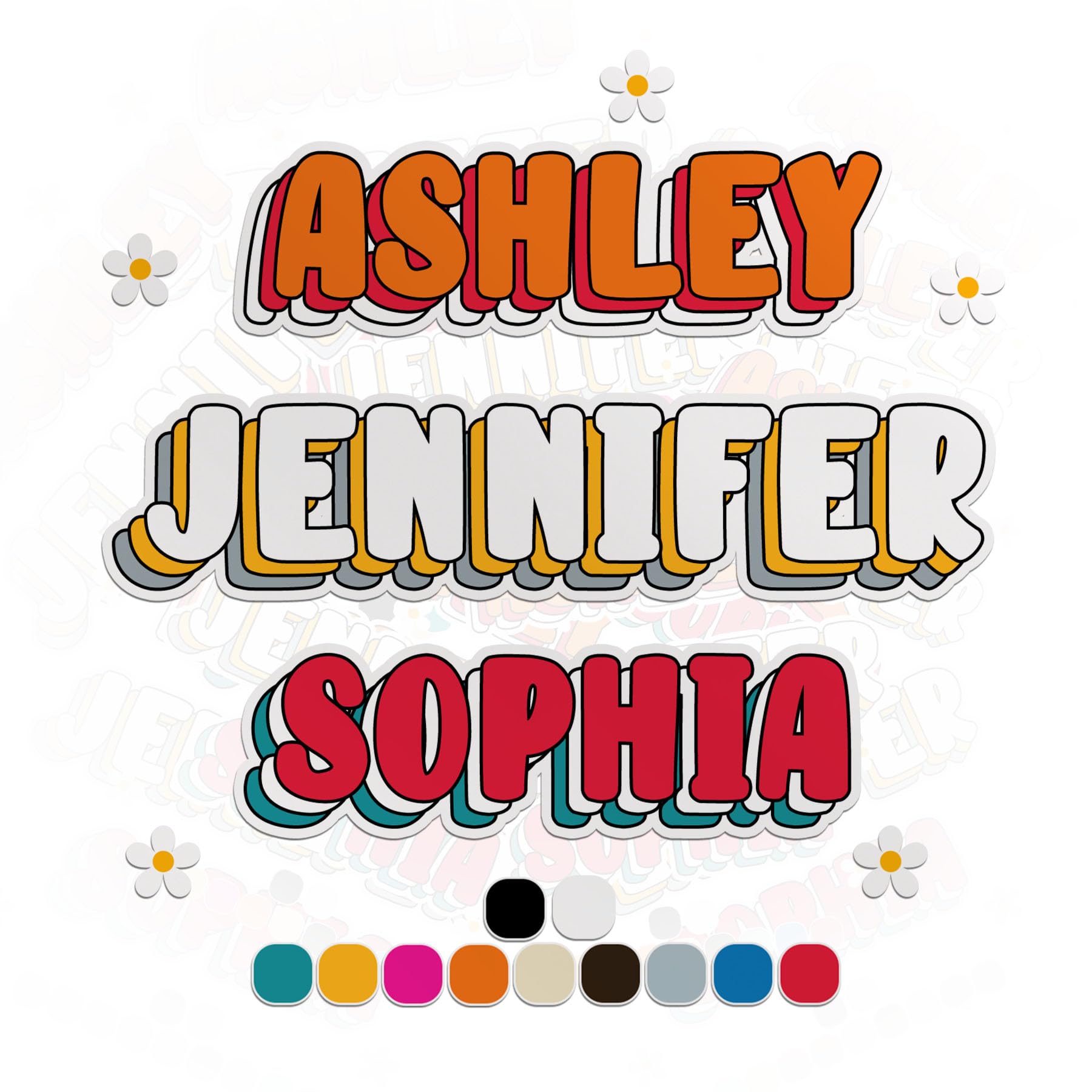 Custom Name Sticker Personalized Colorful Name Vibes Kid Sticker Party School Teacher Die-Cut Decals Waterproof Vinyl Stickers for Water Bottle