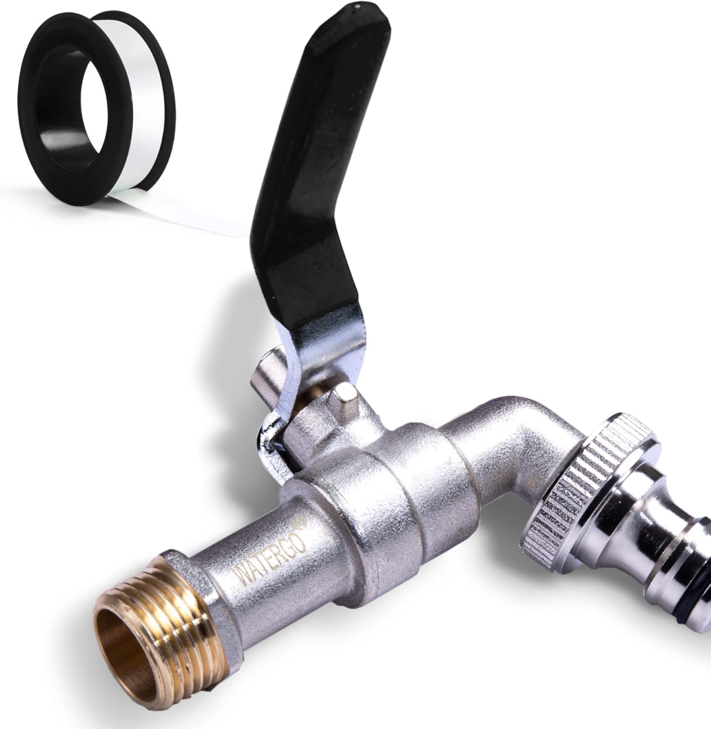 WATERGO Premium rain Barrel Faucet Black / Rust and Frost Resistant