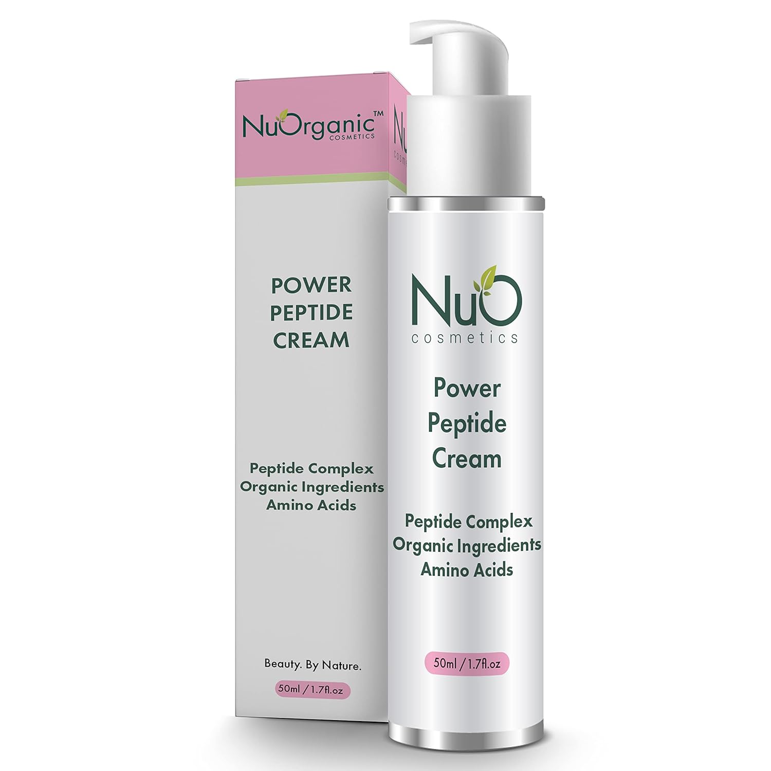 nuorganic Peptide Face Cream: Anti Aging + Wrinkles + Firming + Tone + Elasticity - Patented PhytoCellular Science + 18X More Effective Anti Aging + Better Skin in 7 Days - Vegan