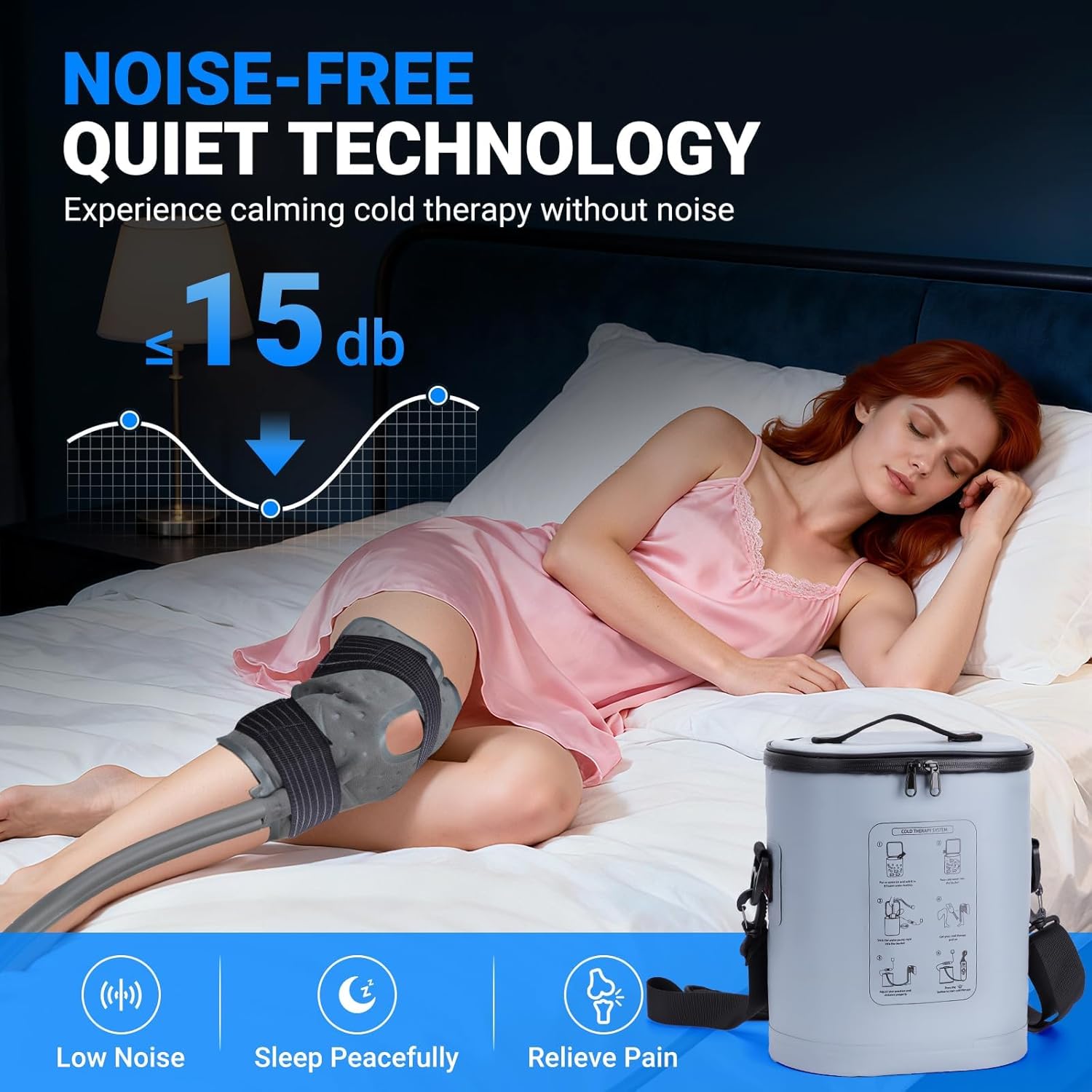 Cold Therapy Machine, Portable Ice Machine for Knee After Surgery, Programmable Knee Replacement Recovery System, Cryotherapy for Post Surgery Recovery Sport Injuries, Reduces Swelling, Circular Gray
