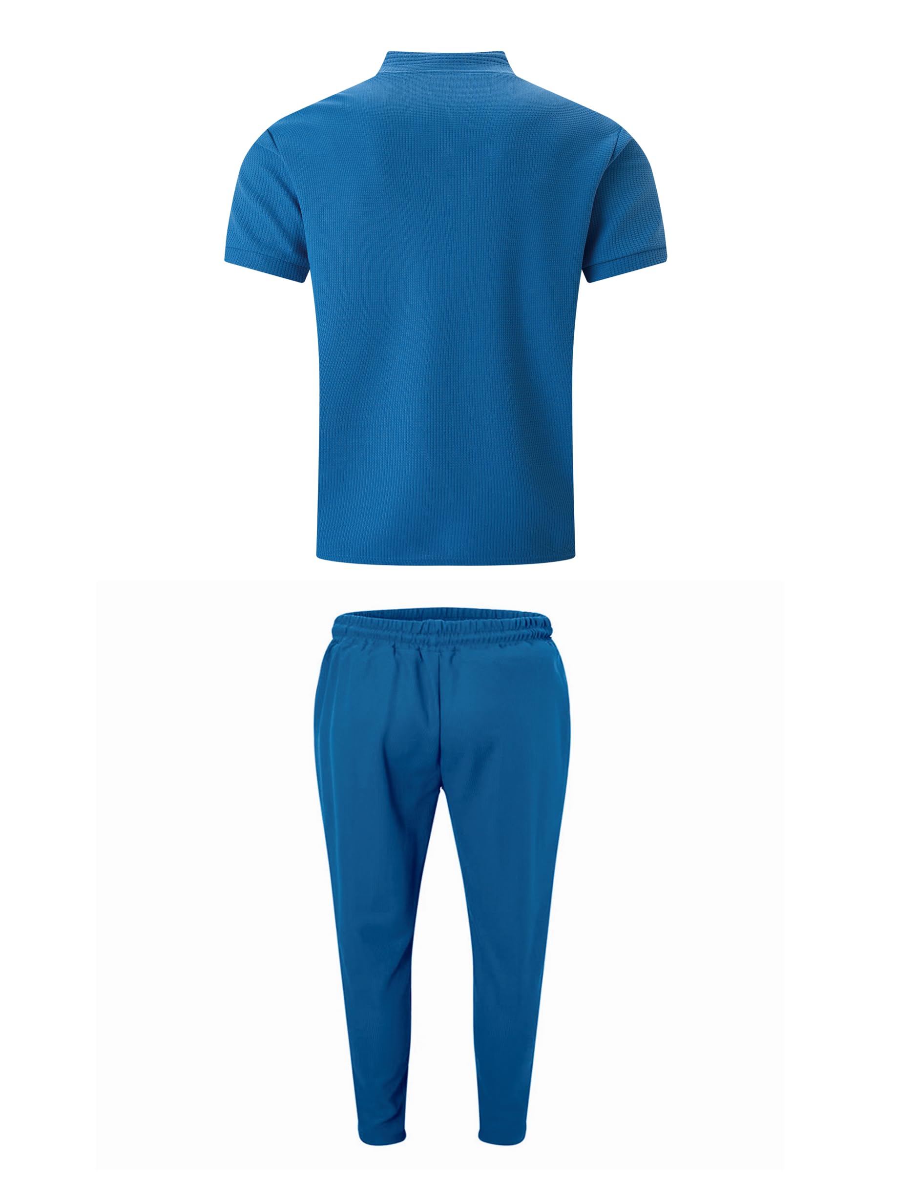 2 Piezas Chándales Para Hombre Chandal Verano Chándal Traje Casual Con Blusa De Manga Corta + Pantalones Largos