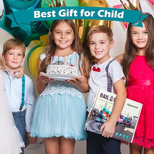 Miniatura 7 de Juego de tren para niños pequeños, juguetes magnéticos de tren para niños pequeños de 3 años, 4 piezas, camiones de tren de juguete para niños y