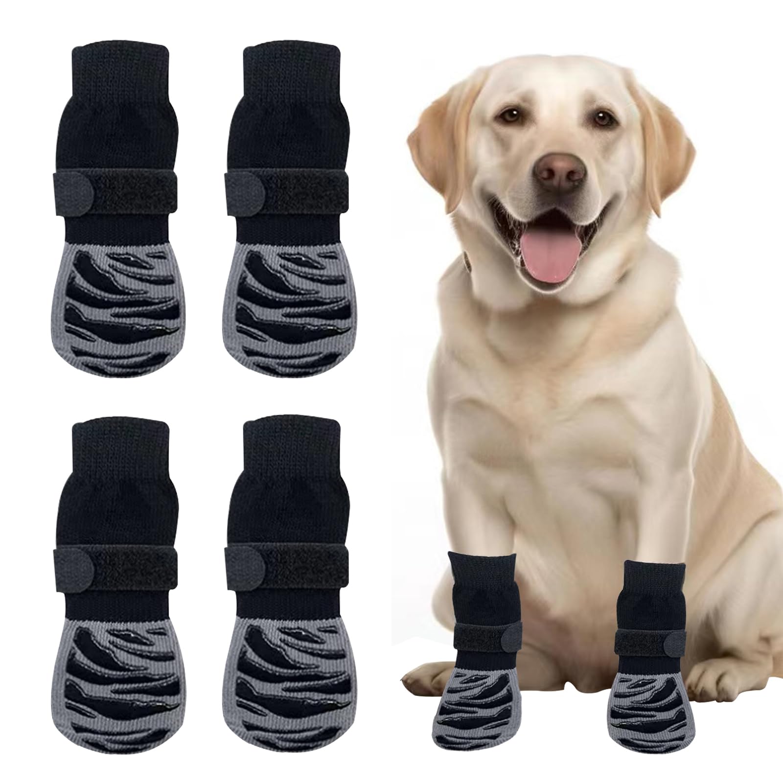 BSITSSS 2 works Anti Slip Dog Socks, Dog Shoes with Grips Strong Traction, Dog Boots for Injured Paws Dog Paw Protectors