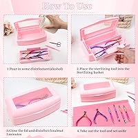 Vista 7 de Caja esterilizadora de herramientas de uñas, bandeja de esterilización de plástico, caja de esterilización de plástico organizador de almacenamiento