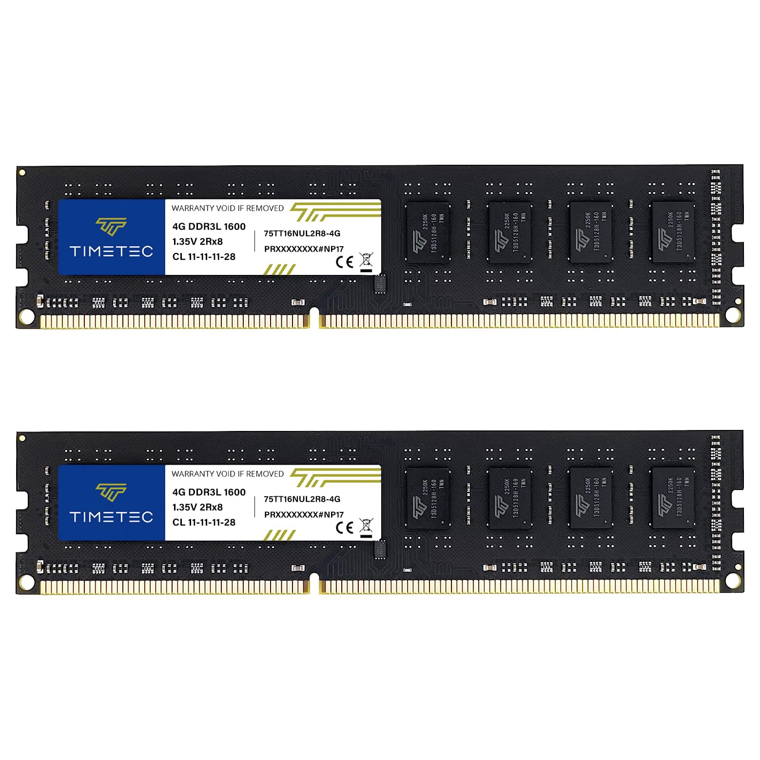 Timetec 16GB KIT(2x8GB) DDR3L / DDR3 1600MHz (DDR3L-1600) PC3L-12800 / PC3-12800 Non-ECC Unbuffered 1.35V/1.5V CL11 2Rx8 Dual Rank 240 Pin UDIMM Desktop PC Computer Memory RAM(SDRAM) Module Upgrade — Amazon image 12