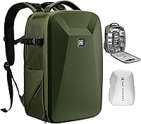 K&F Concept Hardshell DSLR Camera Backpack with 15.6" Laptop Compartment - Shockproof Case for Canon Nikon Sony DJI Drones