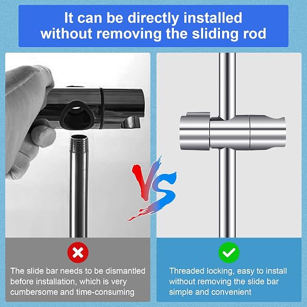 TOZKZO Hand Shower Holder Adjustable Diameter 18-25 mm Shower Holder Bracket, ABS+Chrome-Plated Surface Design Shower Holder, ( Silver ) - 4