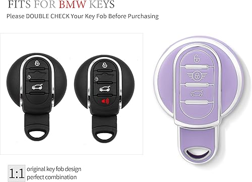 Miniatura 2 de OFFCURVE Funda para llavero BMW Mini, compatible con BMW Mini Cooper S D SD F56 F55 F54 F57 F60 R55 R55 R56 R57 R58 R59 R60 S Roadster Smart Key Fob