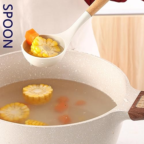 Miniatura 10 de Juego de 3 espátulas grandes de silicona ranuradas, cuchara con mango de madera resistente al calor, utensilios de cocina antiadherentes, espátula