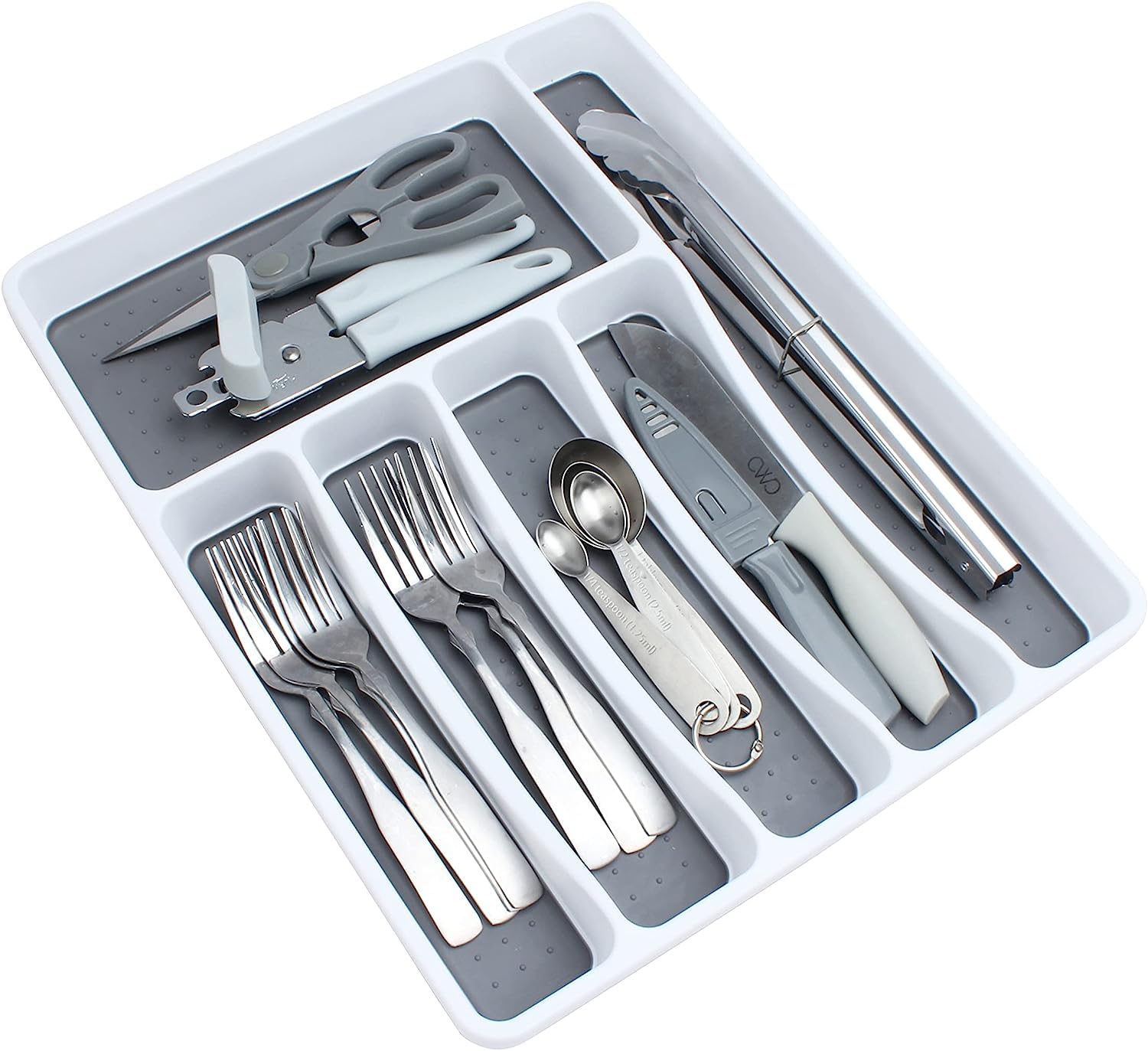 NILKANTH® Kitchen Drawer Silverware Organizer Tray 6-Slot Small Flatware Holder and Utensil Holder - Desk Drawer Organizer - Storage for Kitchen, Office, Bathroom (White) (B0CC1YN66G) Amazon Price History, Amazon Price Tracker