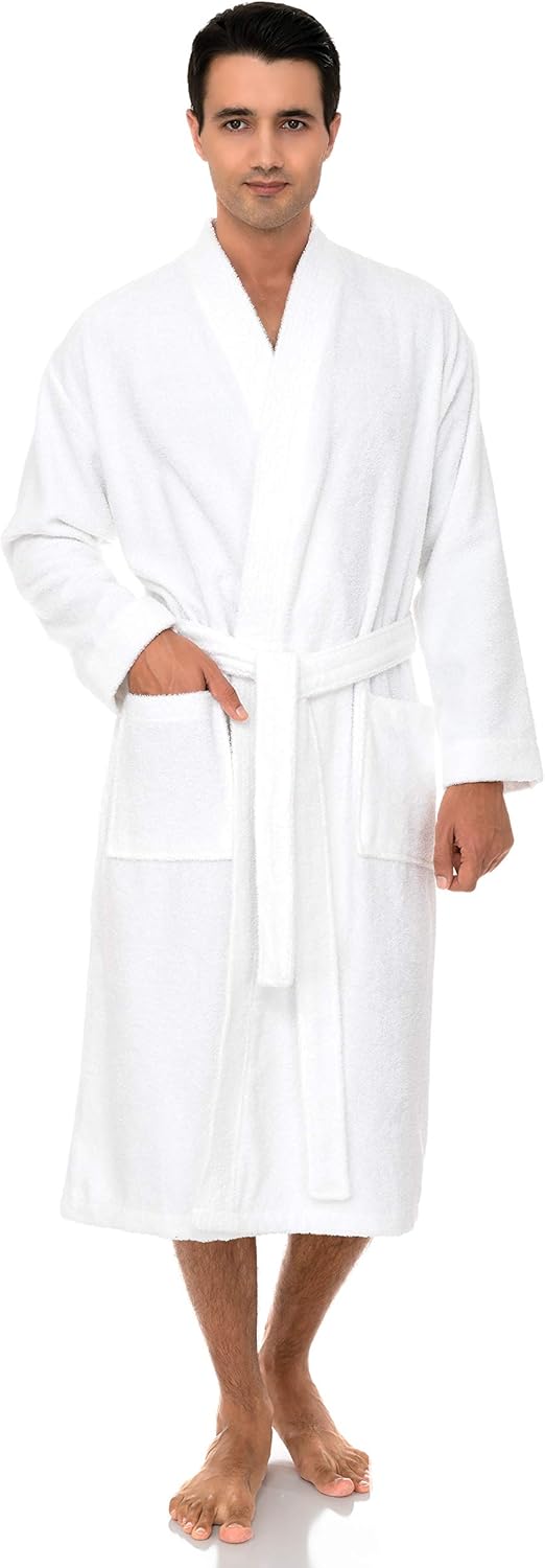 TowelSelections Mens Robe 100% Cotton Terry Cloth Shower Bathrobe Spa Towel Bath Robes for Men