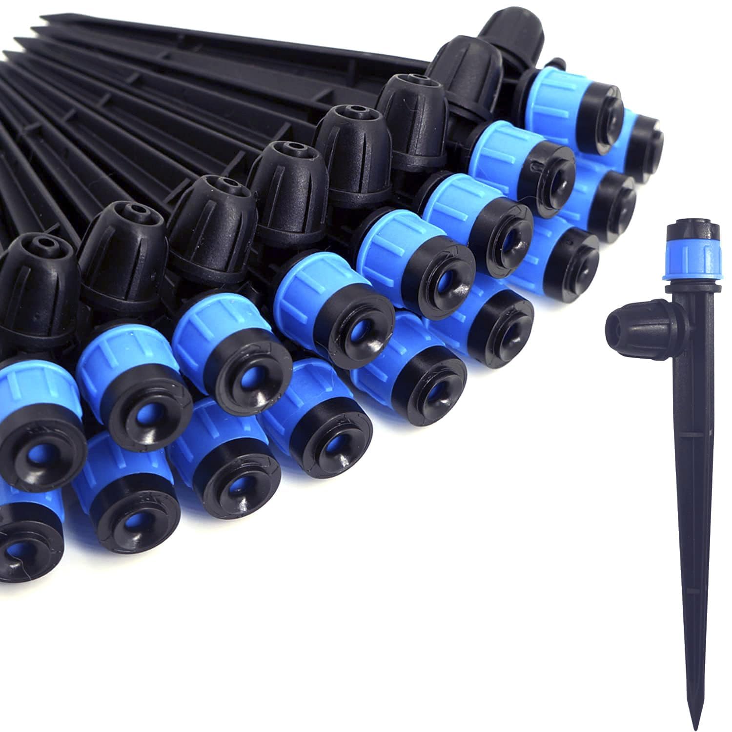 Wzzy Gurden 100PCS Tropfbewässerungsstrahler mit Pfahl