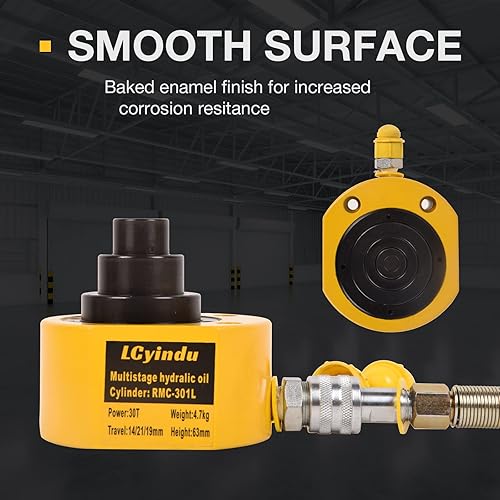 Miniatura 13 de Cilindro hidráulico 100T Jack Ram 2.72 "carrera sólida de un solo efecto multisección cilindro hidráulico Ram Cilindro hidráulico de elevación Jack