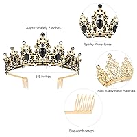 Vista 26 de SuPoo Kit de coronas de cumpleaños, banda y corona de cumpleaños, tiara de cumpleaños verde, corona de diamantes de imitación con peine