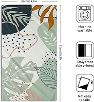 Vista 2 de Giwawa Juego de 2 toallas de mano bohemias verdes con hojas tropicales, para la cara de los dedos, toallas suaves y absorbentes para cocina