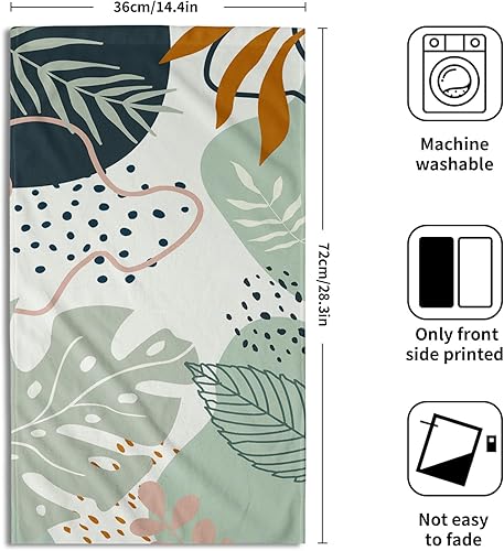Miniatura 2 de Giwawa Juego de 2 toallas de mano bohemias verdes con hojas tropicales, para la cara de los dedos, toallas suaves y absorbentes para cocina