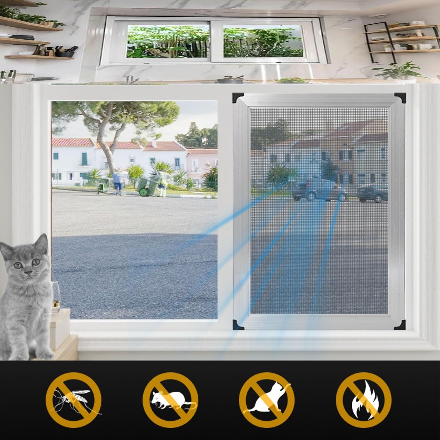 Basement Window Replacement Sliding Windows with Curtains and Screen, 22" 23" 25" 26" 28" 30" 32" 35" 36" 38" 40" Shed Windows, for Houses RVs Playgrounds Barns(White,31x17”)